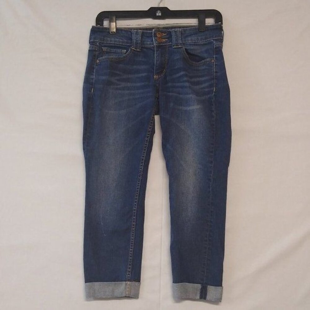 Arizona Jeans Womens "The Original" Cuffed Hems Cropped Jeans W28" Double Button